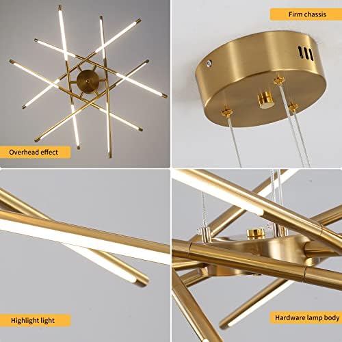Modern LED Sputnik Chandelier | 12-Head Gold Pendant Light