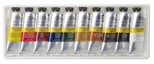 Winsor & Newton Galeria Acrylic Paint Set – 10 x 60ml Satin Finish Tubes