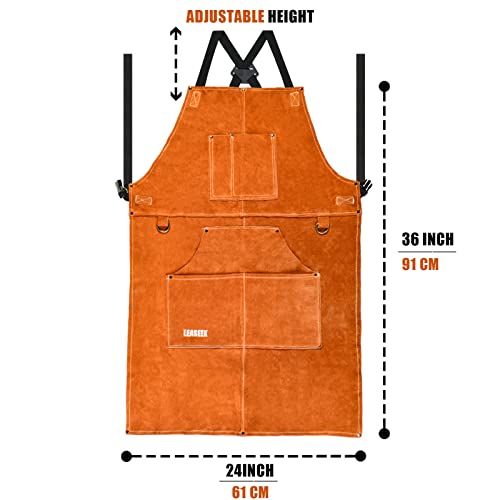 Leather Welding Apron | Heat Resistant Heavy Duty Cowhide