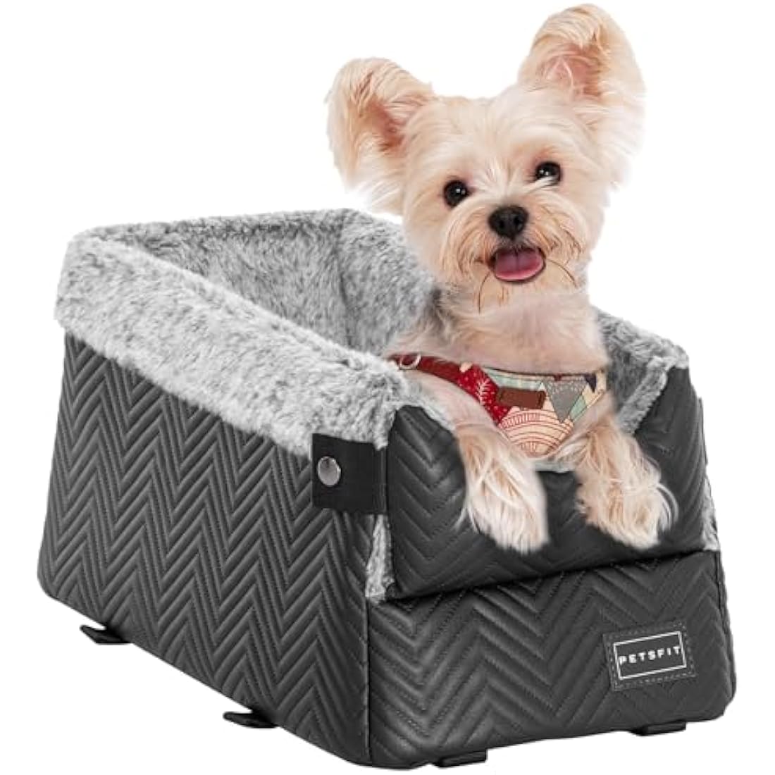 Petsfit Center Console Dog Car Seat - Small Pet Travel Bed for Up to 9 Lbs