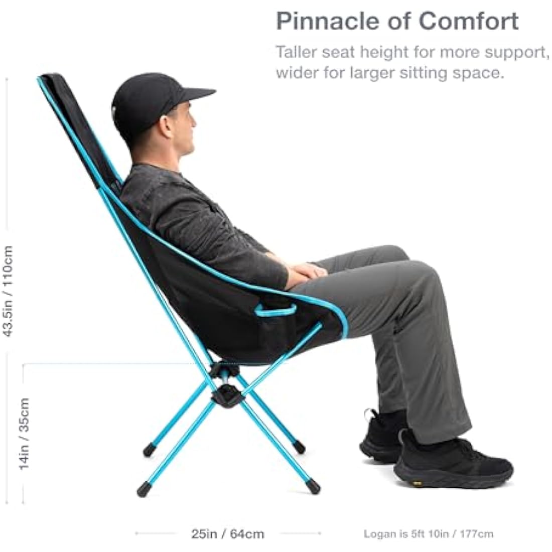 Helinox Savanna High-Back Collapsible Camp Chair | Lightweight Blackout