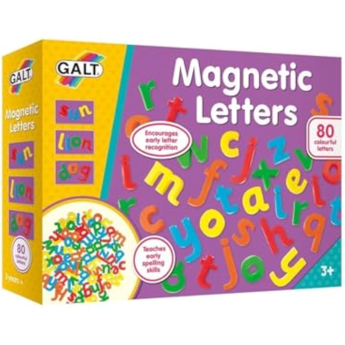 Galt Toys Magnetic Letters – 80pc Lowercase Educational Set for Ages 3+