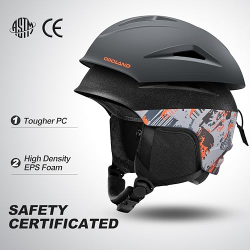 Odoland Ski Helmet and Goggles Set | Anti-Fog Snow Gear for Adults