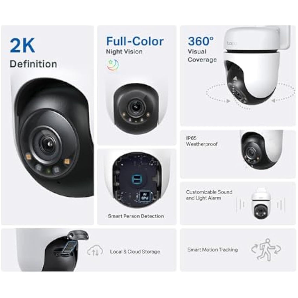 TP-Link Tapo C510W 2K Outdoor Security Camera | 360° Pan/Tilt & Night Vision