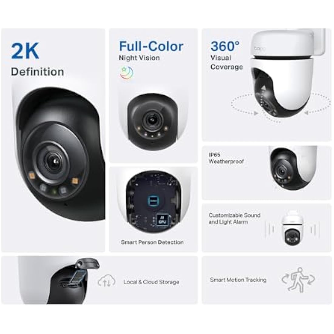 TP-Link Tapo C510W 2K Outdoor Security Camera | 360° Pan/Tilt & Night Vision