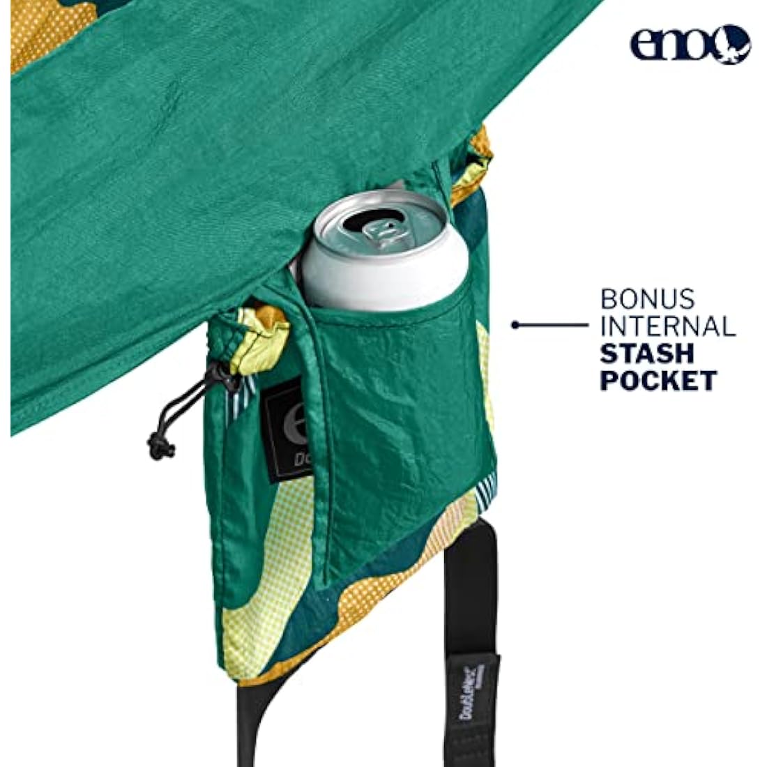 ENO DoubleNest Print Lightweight 2-Person Camping Hammock – Retro/Emerald