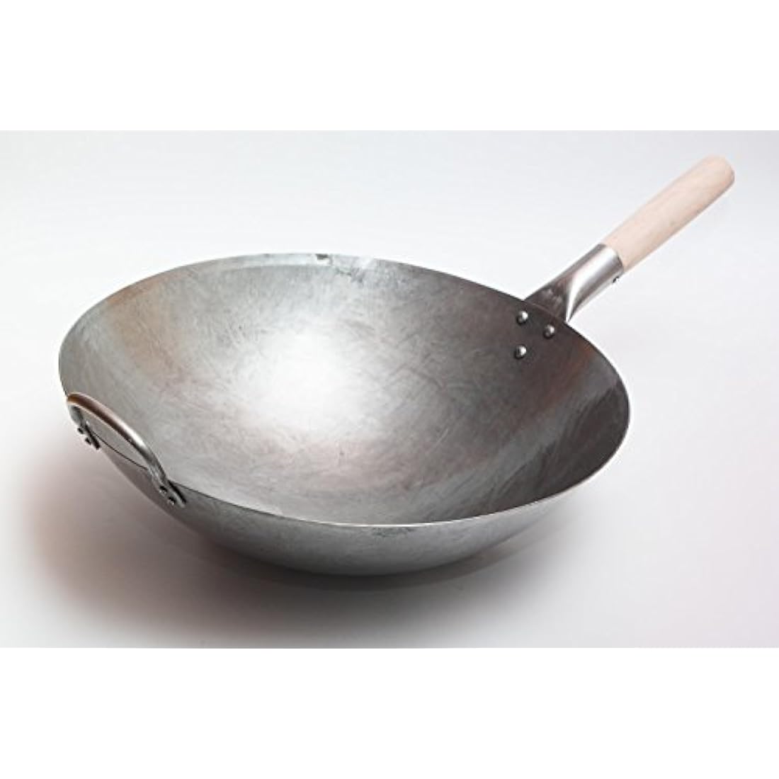 Craft Wok 16 Inch Hand Hammered Carbon Steel Round Bottom Wok Pan