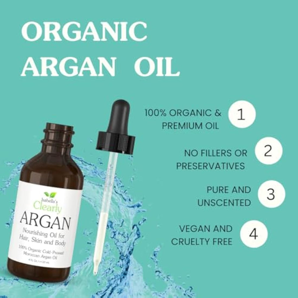 Isabella's Clearly Organic Moroccan Argan Oil | Pure Cold Pressed – 120ml