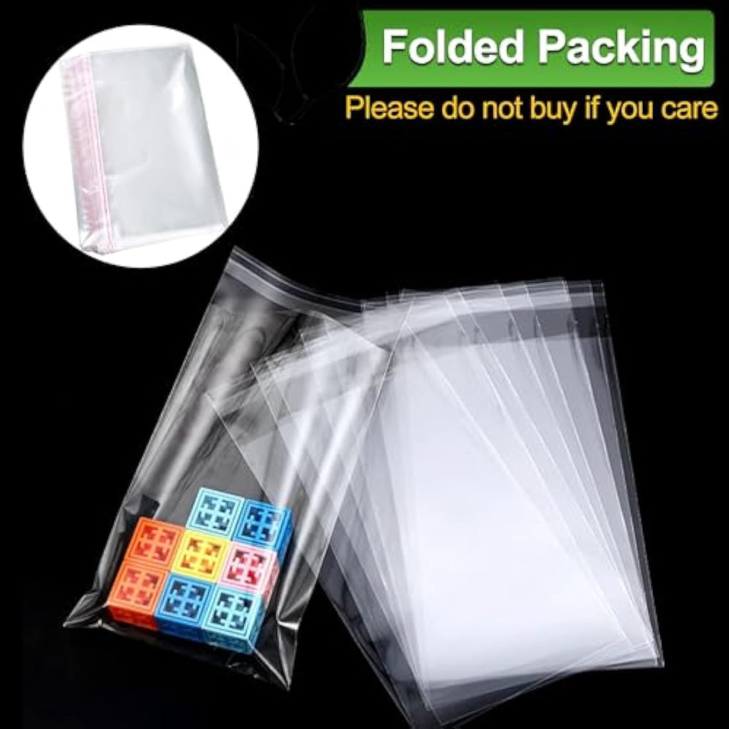 A3 Clear Cellophane Bags – 100 Pack Self-Sealing OPP Bags