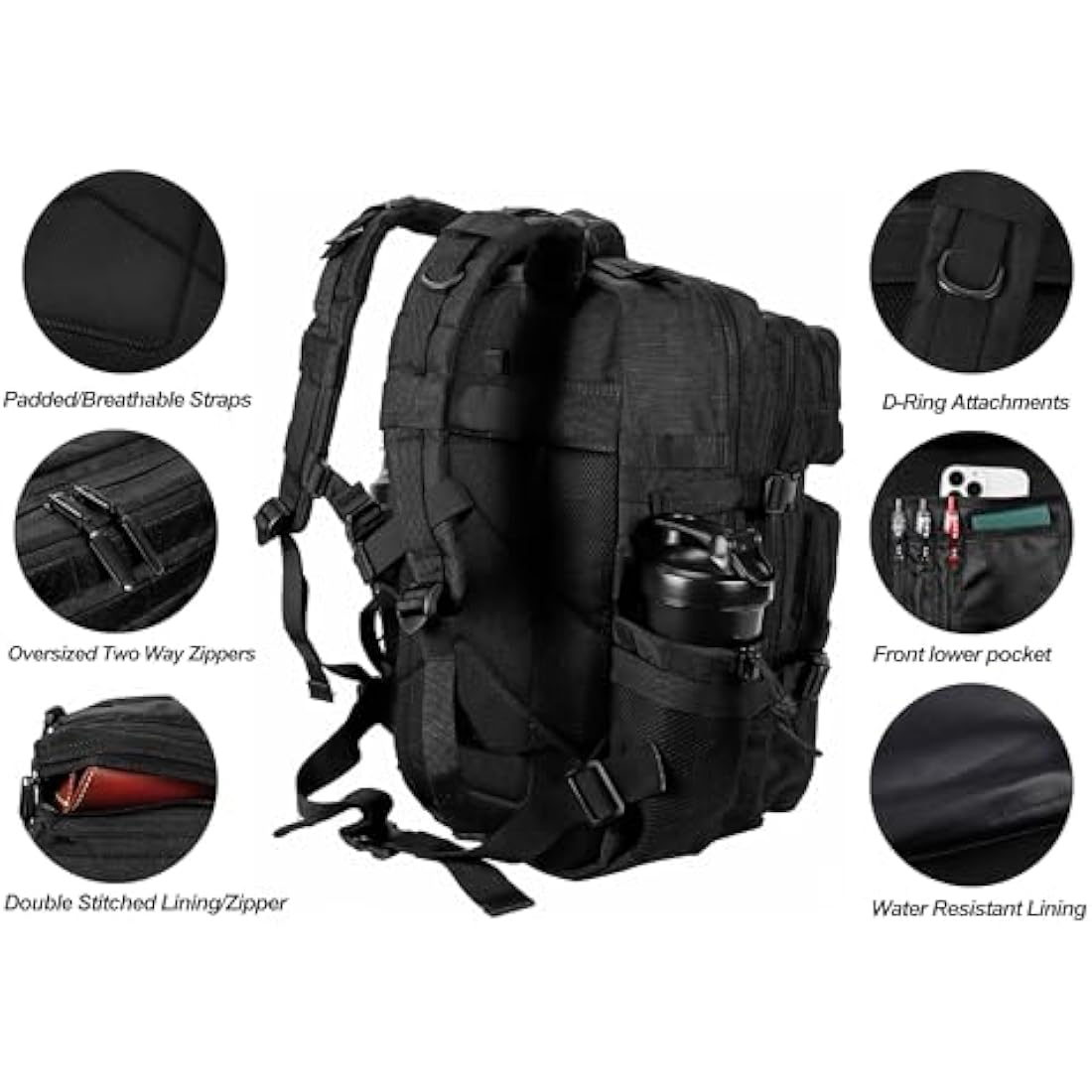 LHI 45L Military Tactical Backpack – Waterproof Molle Assault Rucksack
