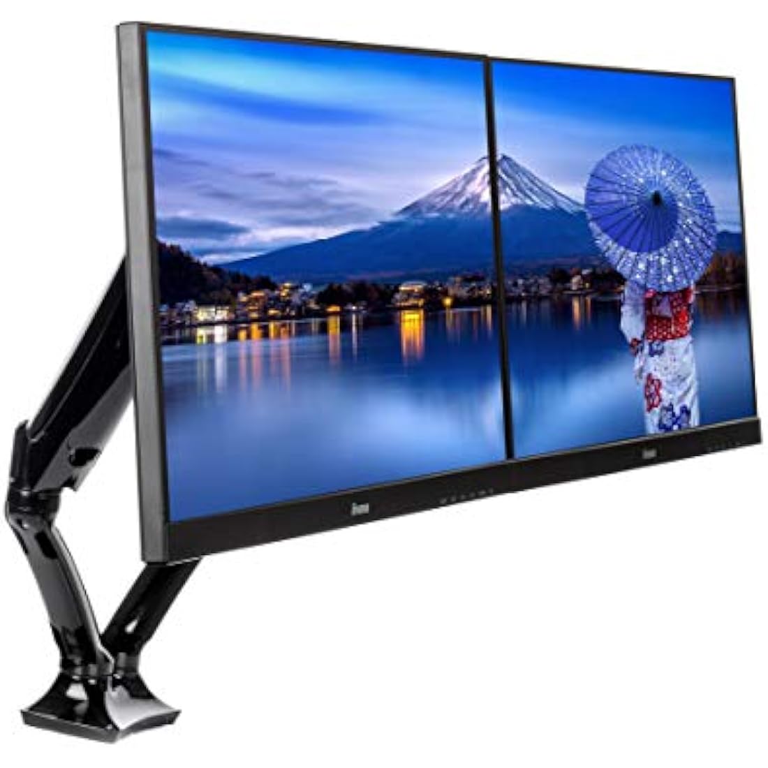 iiyama DS3002C-B1 Dual Gas Spring Monitor Arm – 27" Desk Mount