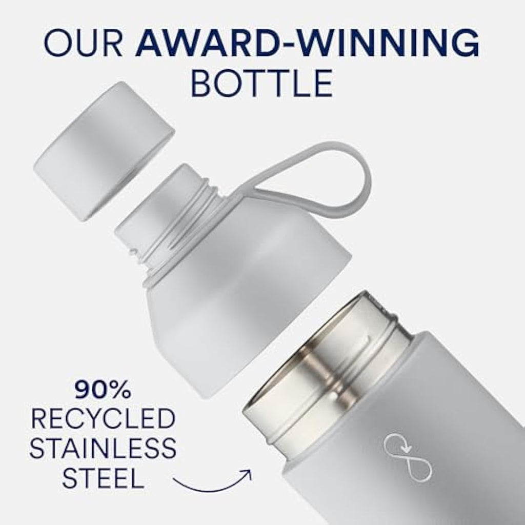 Ocean Bottle 500ml - Recycled Stainless Steel Vacuum Insulated - Rock Grey