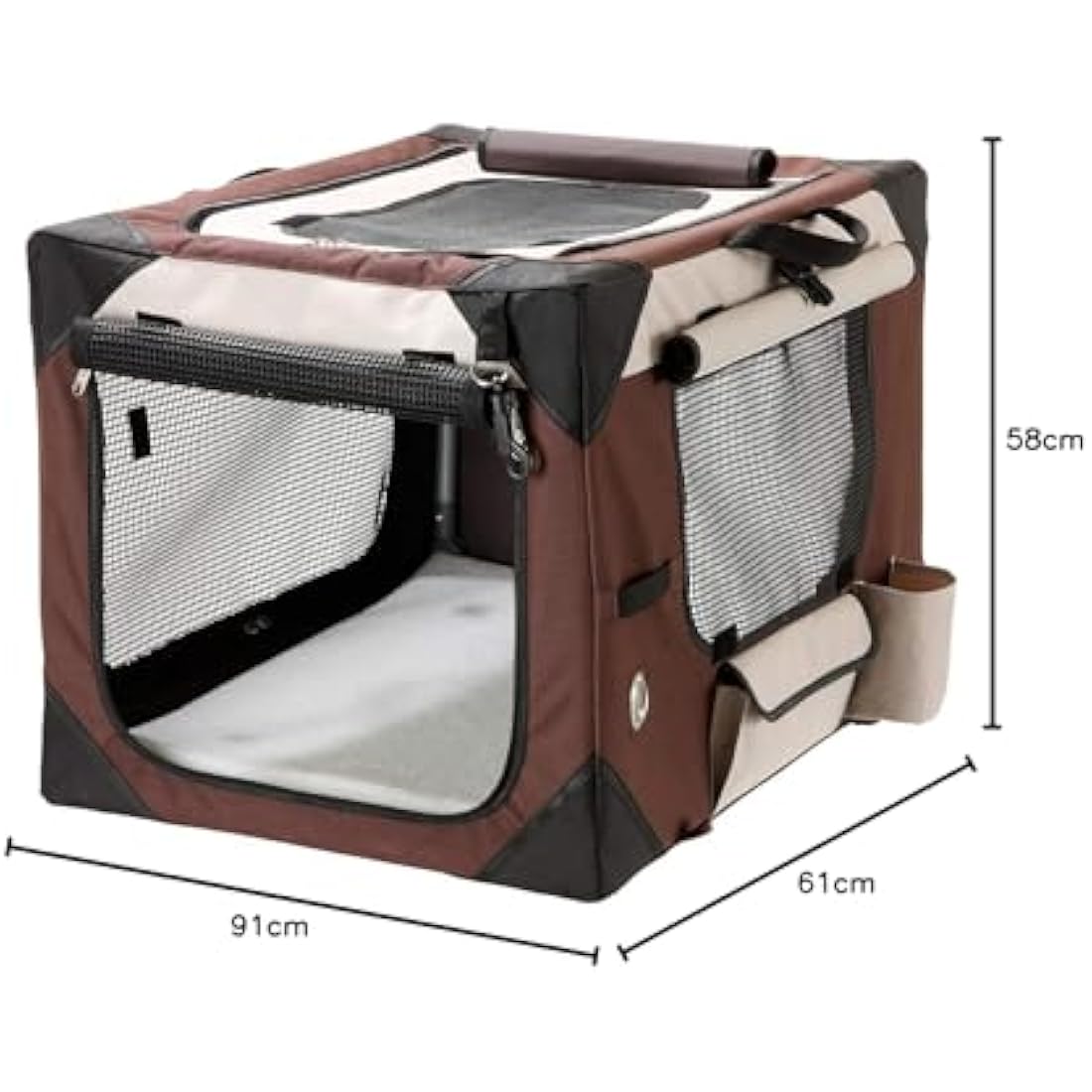 Karlie Flamingo Smart Top de Luxe Collapsible Dog Travel Box - Beige