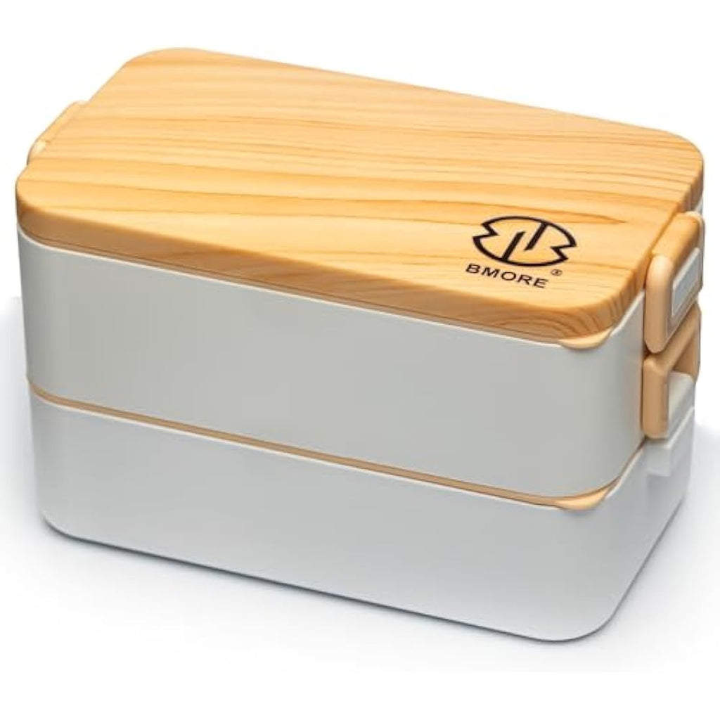 BMORE 1000ml Bento Lunch Box - 2 Layer Stainless Steel Leakproof Container
