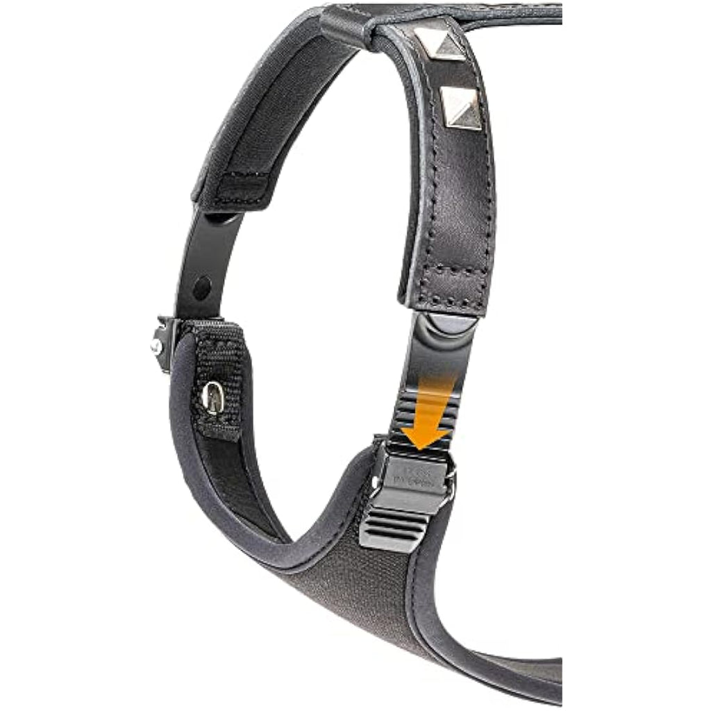 Ferplast Giotto Luxor Leather Dog Harness | Adjustable Black - Small