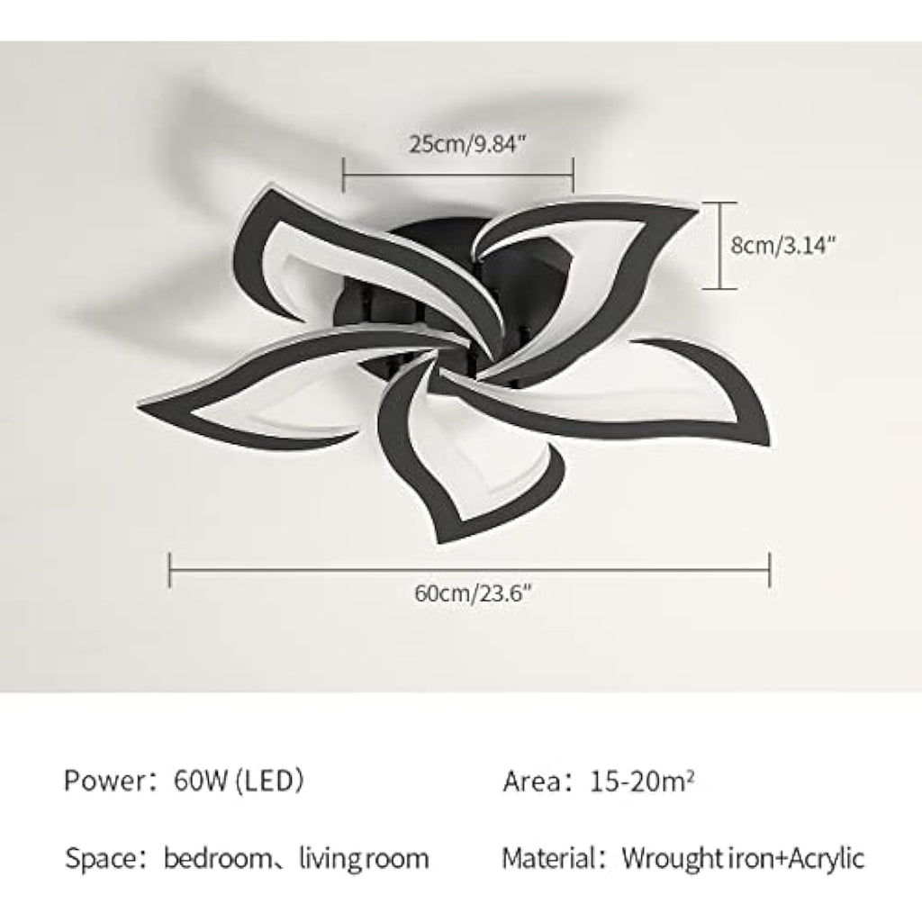 Riserva Modern Petal LED Ceiling Light – 60W 3000K Acrylic Chandelier
