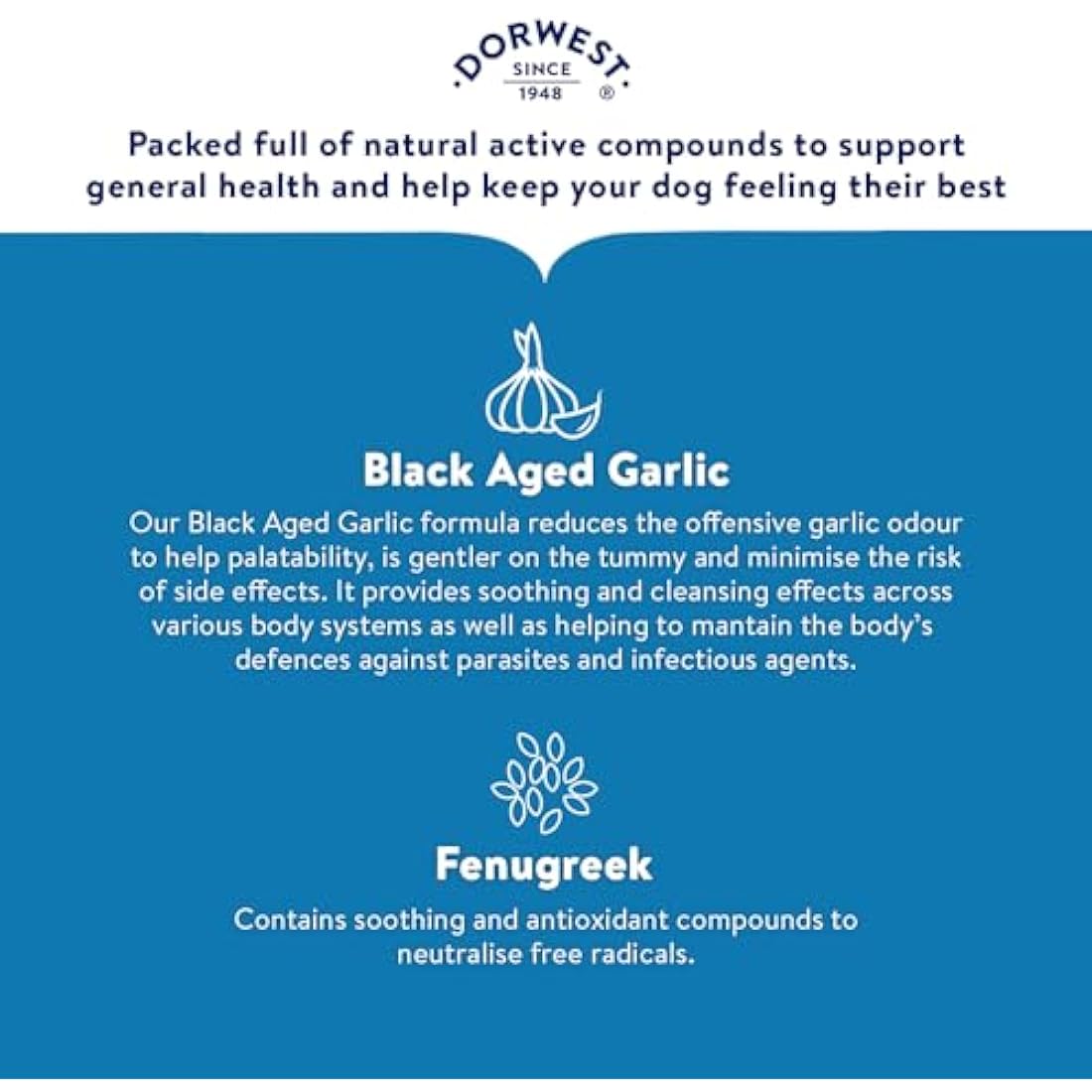 Dorwest Herbs Garlic and Fenugreek Tablets for Dogs – 500 Count