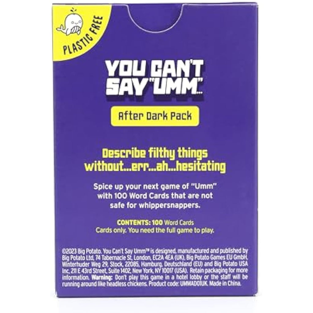 Big Potato You Can't Say Umm After Dark Adult Game Expansion Pack