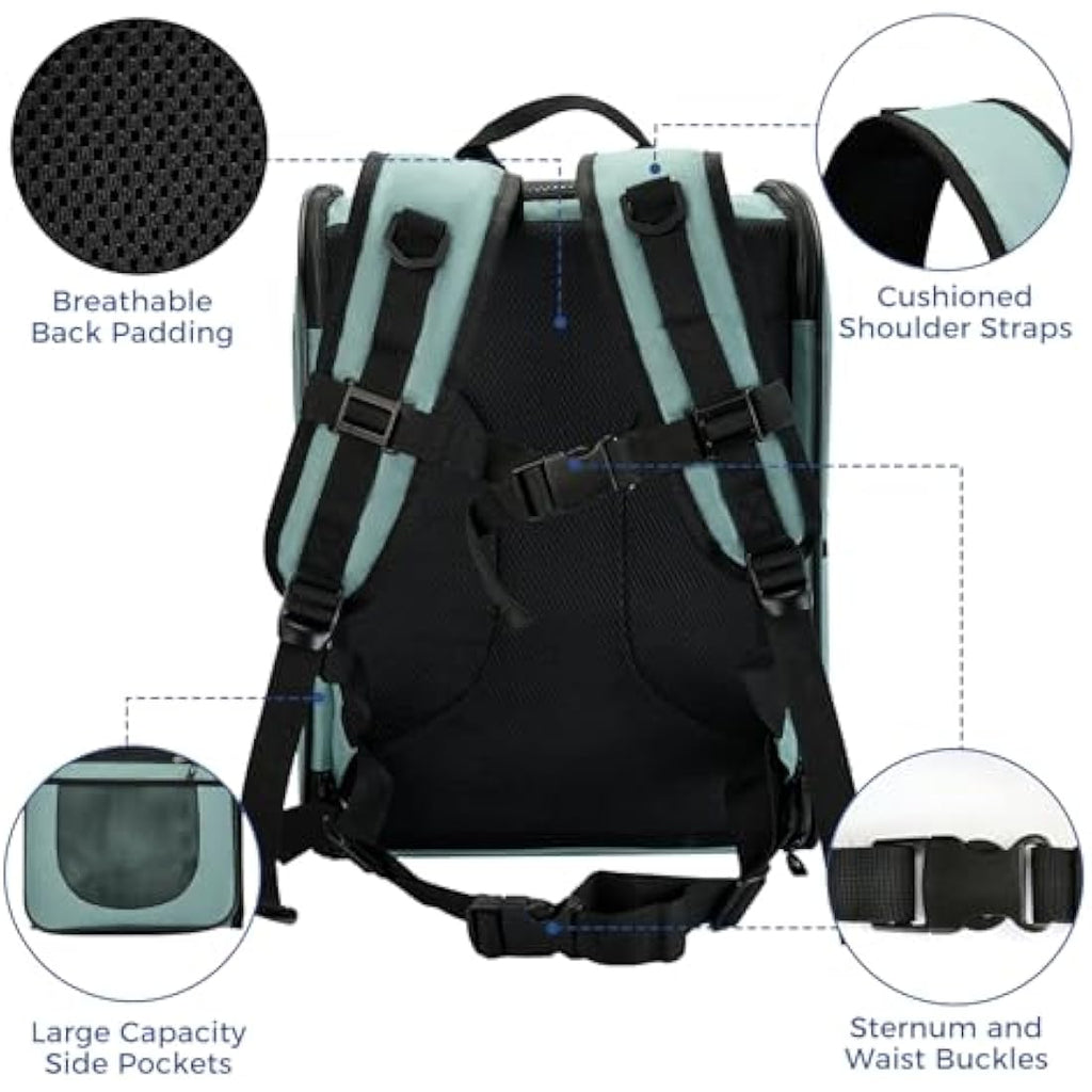 Apollo Walker Pet Carrier Backpack – Large Airline Approved Travel Bag, Blue