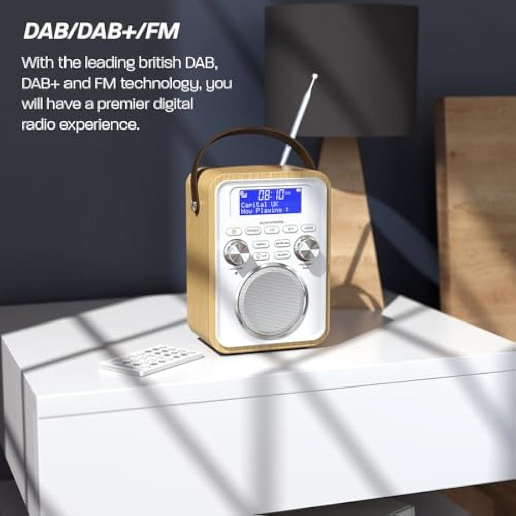 Azatom Blackfriars 2 Portable DAB/DAB+ & FM Radio with Bluetooth – Oak