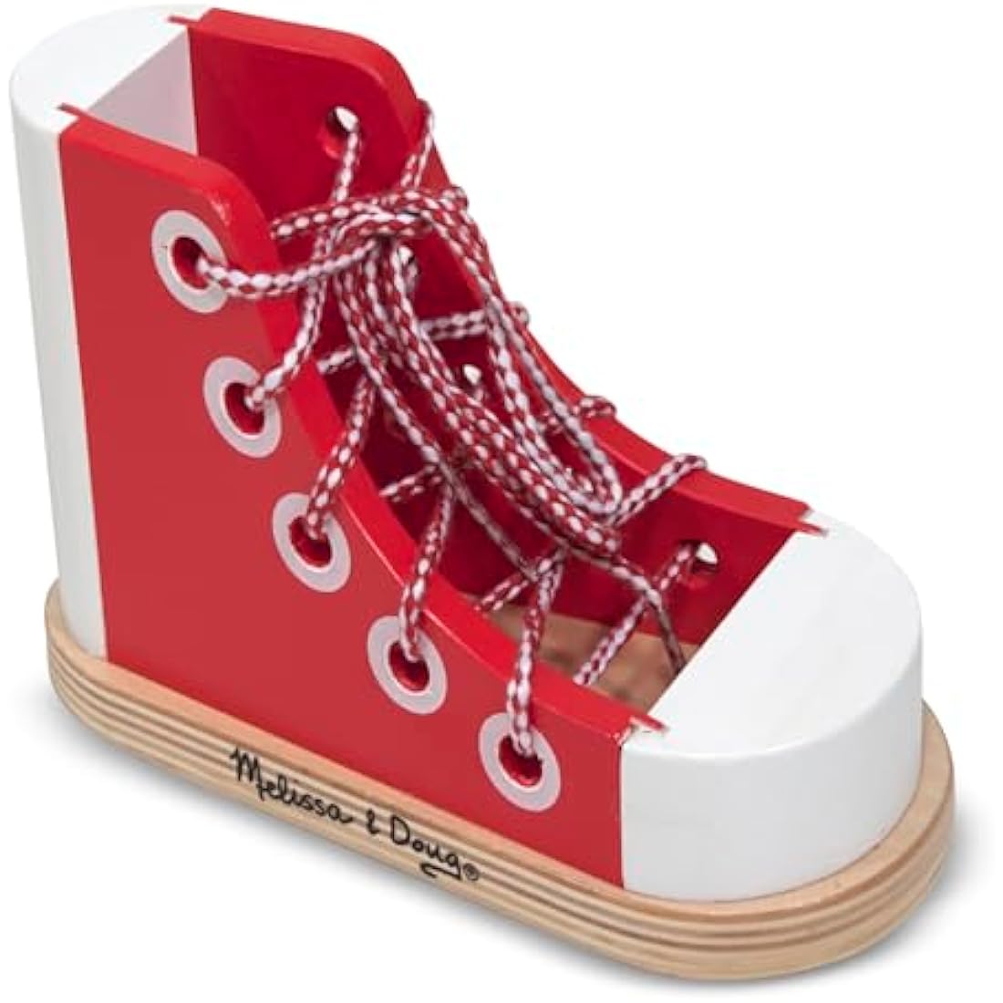Melissa & Doug Wooden Lacing Shoe – Fine Motor Skills Learning Toy