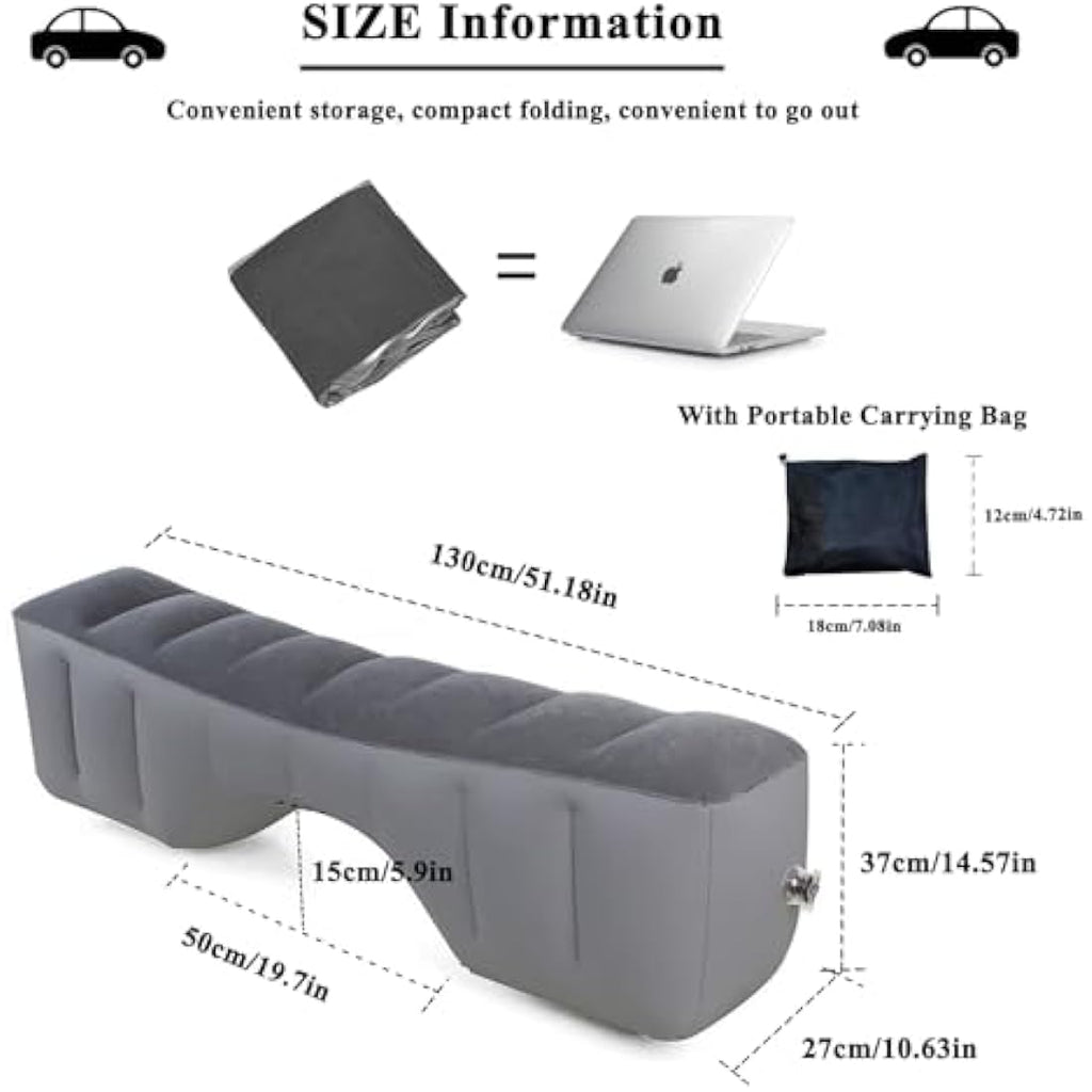 MEIRRAI Inflatable Car Mattress Gap Filler | Flocking Travel Bed for SUV