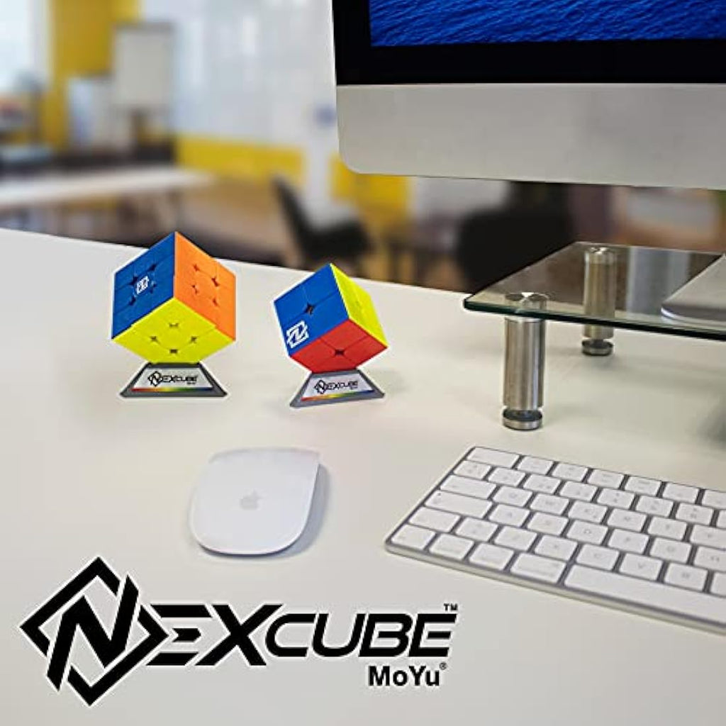 Nexcube Speed Cube Set | 3x3 and 2x2 Stickerless Brain Teaser Puzzles