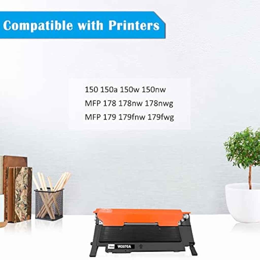 TOPRINT 117A W2070A Compatible Black Toner Cartridge for HP Color Laser - 2 Pack