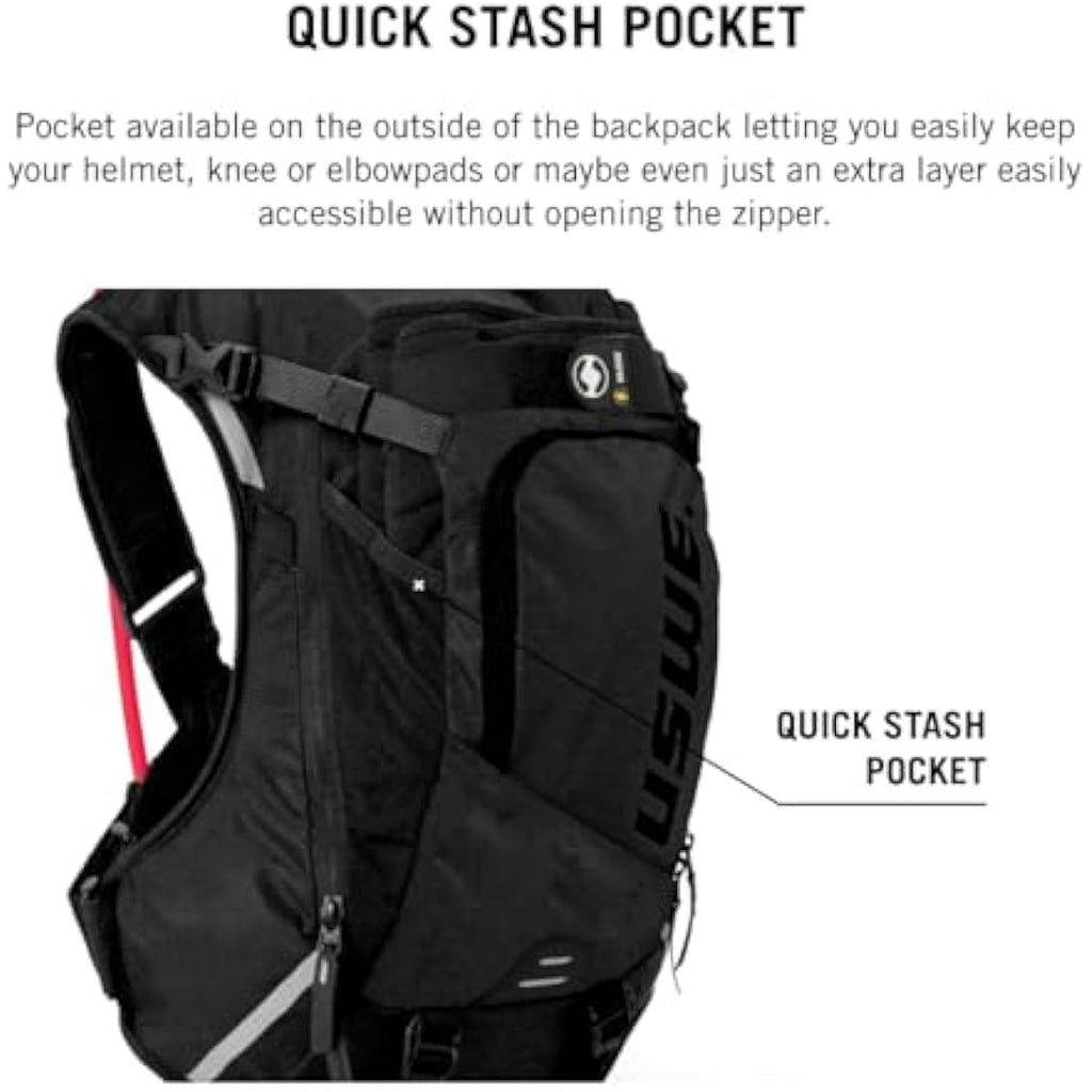 USWE MTB Hydro 12 Hydration Backpack – 3L Bladder – Carbon Black