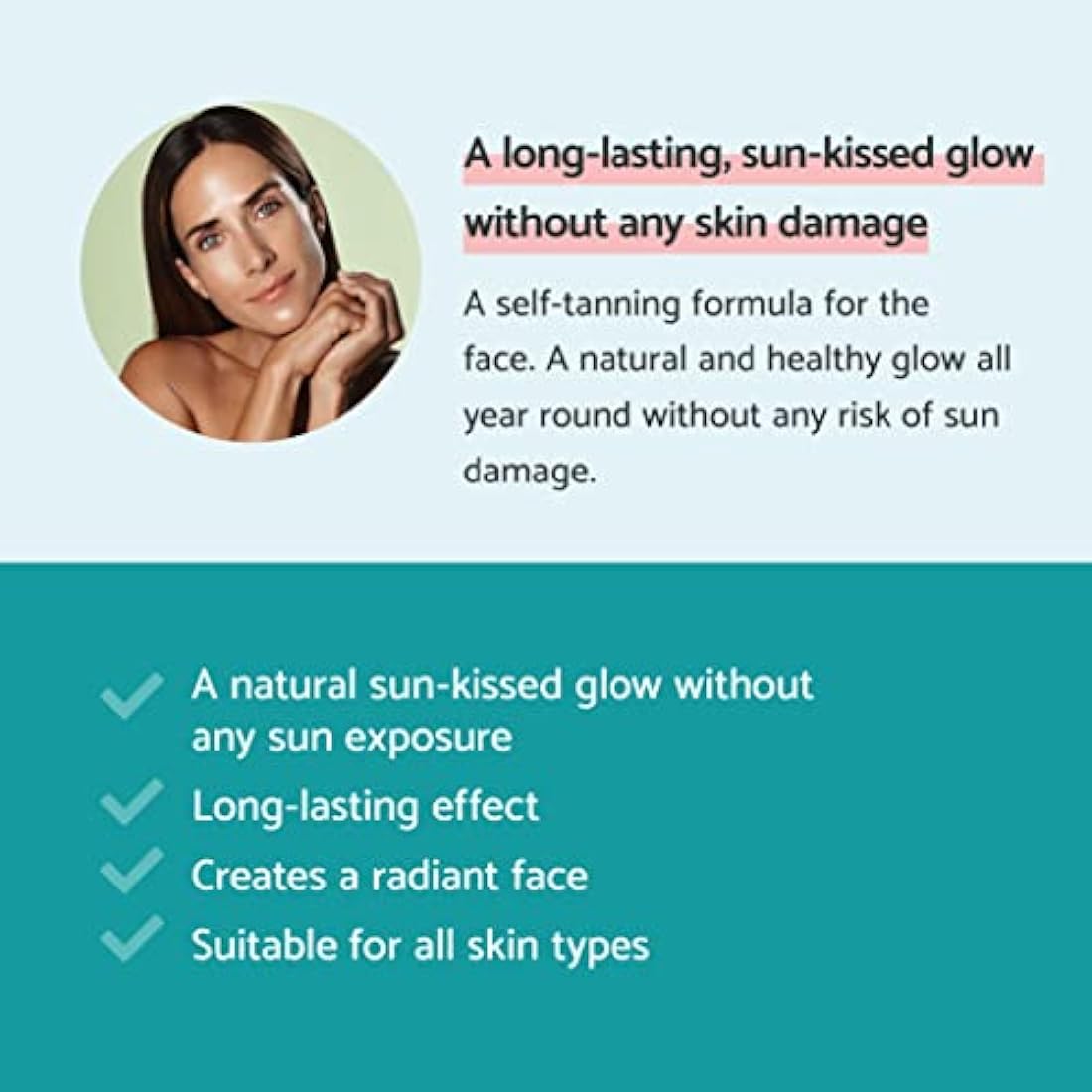 Remescar Self-Tanning Face Glow Drops – Natural Bronzing Serum 30ml