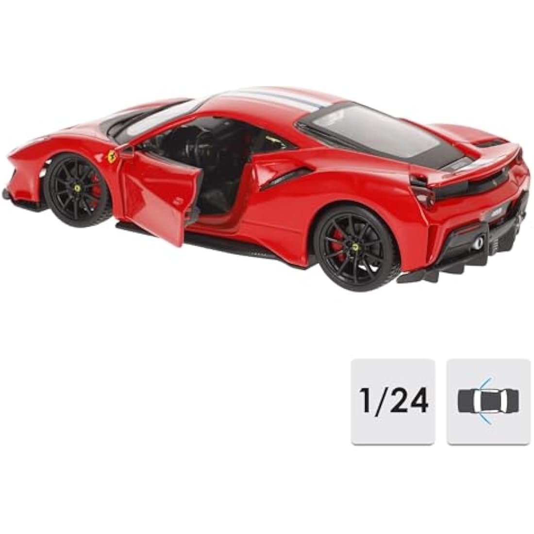 Bburago Ferrari 488 Pista Race & Play – 1:24 Scale Die-Cast Model Car