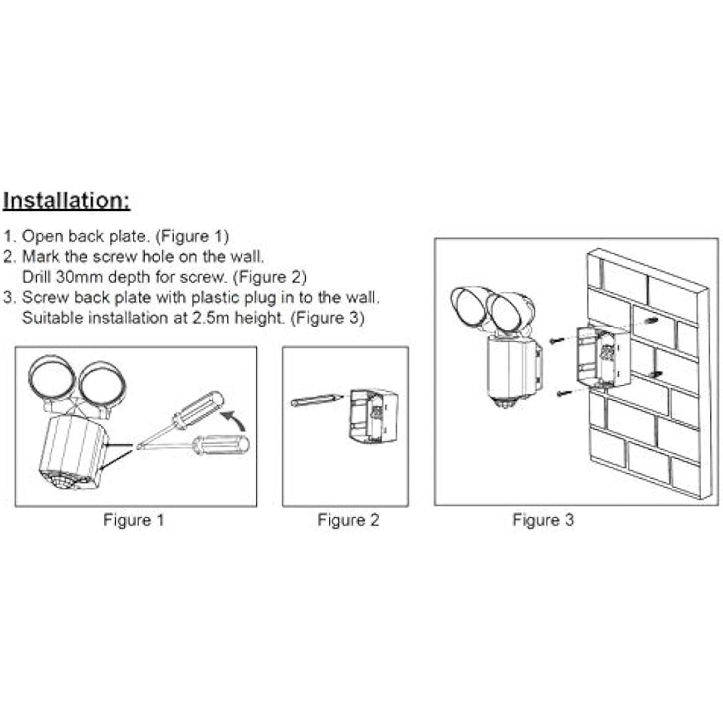 Knightsbridge LED Twin Spot Security Light with PIR Sensor - Black
