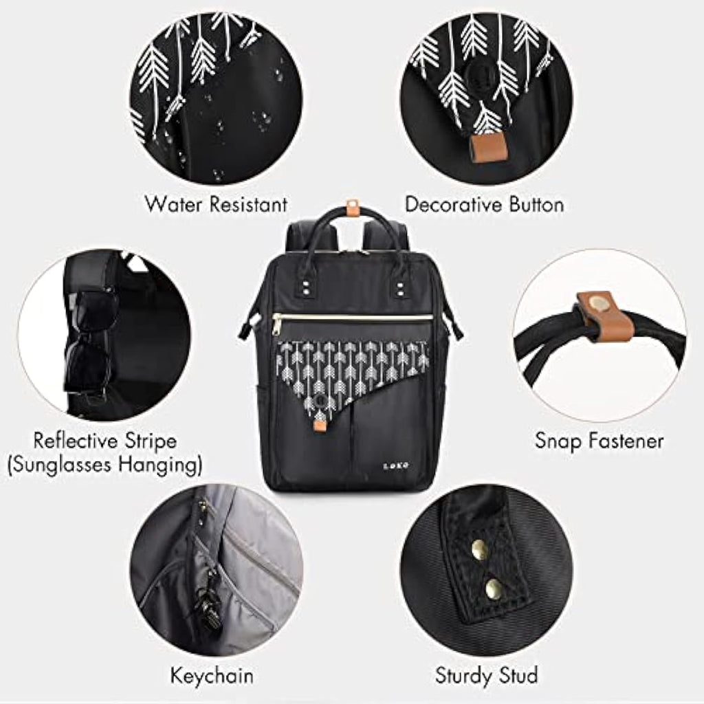 Lekesky 15.6 Inch Laptop Backpack with USB Port - Waterproof Travel Bag