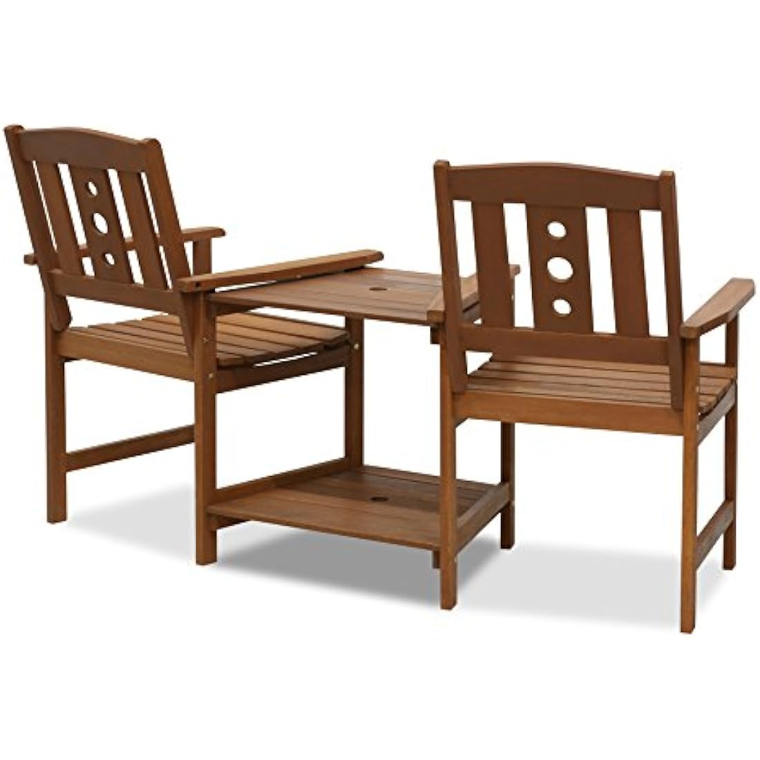 Furinno Hardwood Jack & Jill Outdoor Chair Set with Table - Natural