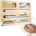 Jolof Store 5-in-1 Bamboo Foil Dispenser with Cutter | Kitchen Organizer