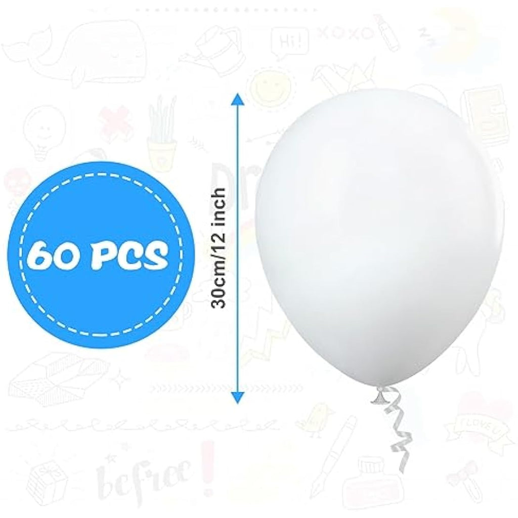 Ainiv 60 PCS Matte White Latex Balloons | 12 Inch Party Decorations