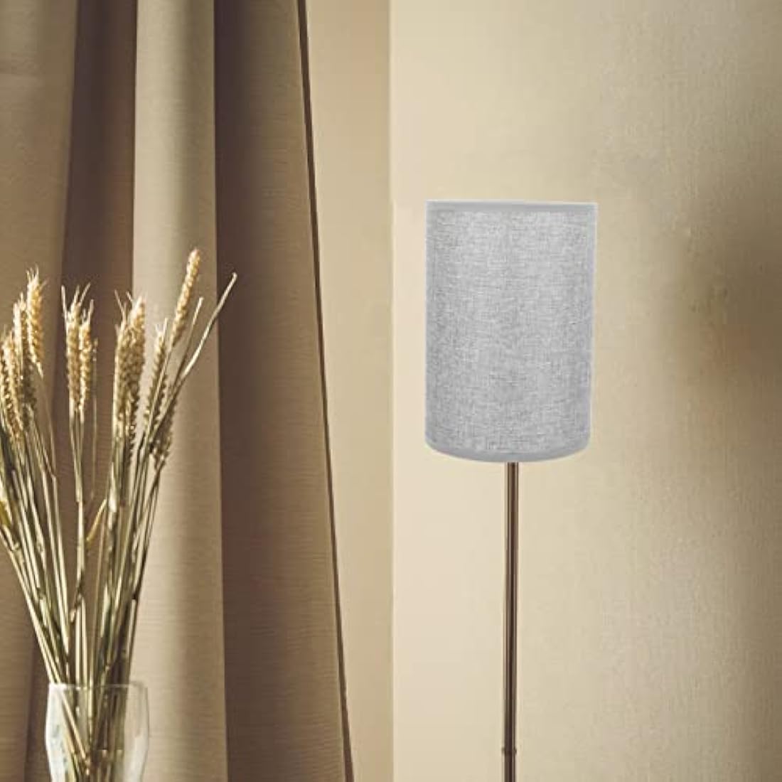 Linen Drum Lamp Shade – 2pcs Clip-on Cylinder Fabric Shades