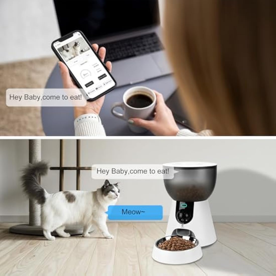 Podazz Automatic Cat Feeder with Camera | 5G WiFi Smart App Control, 4L