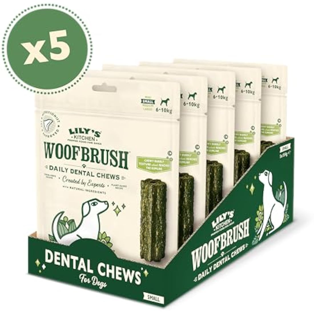 Lily's Kitchen Woofbrush Natural Dental Chews for Small Dogs – 35 Pack
