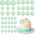 Gyufise 30Pcs Foam Ball Cake Toppers – Rose Gold & White Party Decorations