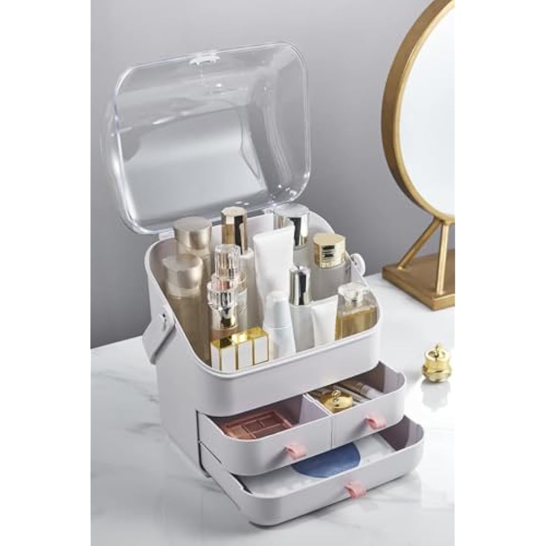 Jolof Store Makeup Organizer – Large Dustproof Cosmetic Storage Box