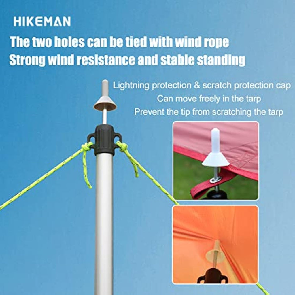HIKEMAN Adjustable Aluminum Tarp Poles | Telescoping 90-230cm Tent Poles