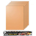 JOKBEN Copper Grill Mat 5-Pack | Heavy Duty Non-Stick Reusable BBQ Mats
