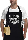 APRONPANDA I'll Feed All You Funny BBQ Chef Apron with 2 Pockets