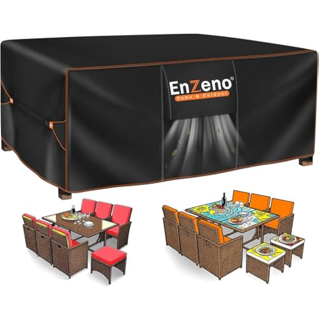 Enzeno Waterproof Garden Furniture Cover – 420D Heavy Duty Oxford Fabric