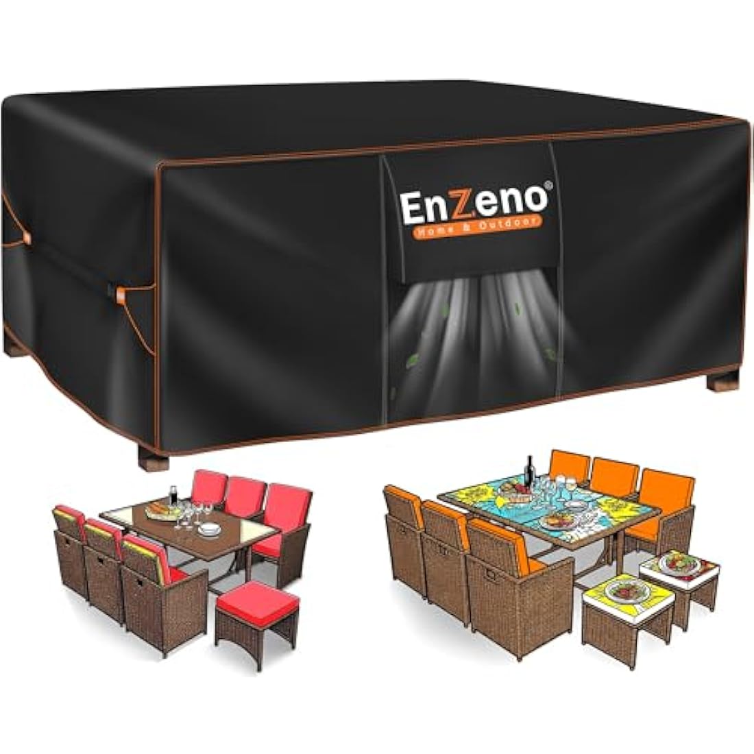 Enzeno Waterproof Garden Furniture Cover – 420D Heavy Duty Oxford Fabric