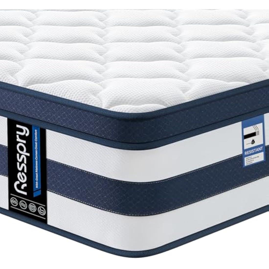 Resspry Single Mattress | 12 Inch Memory Foam and Pocket Spring Hybrid