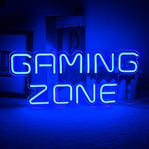 ineonlife Gaming Zone Neon Sign – Blue LED Wall Decor for Game Rooms