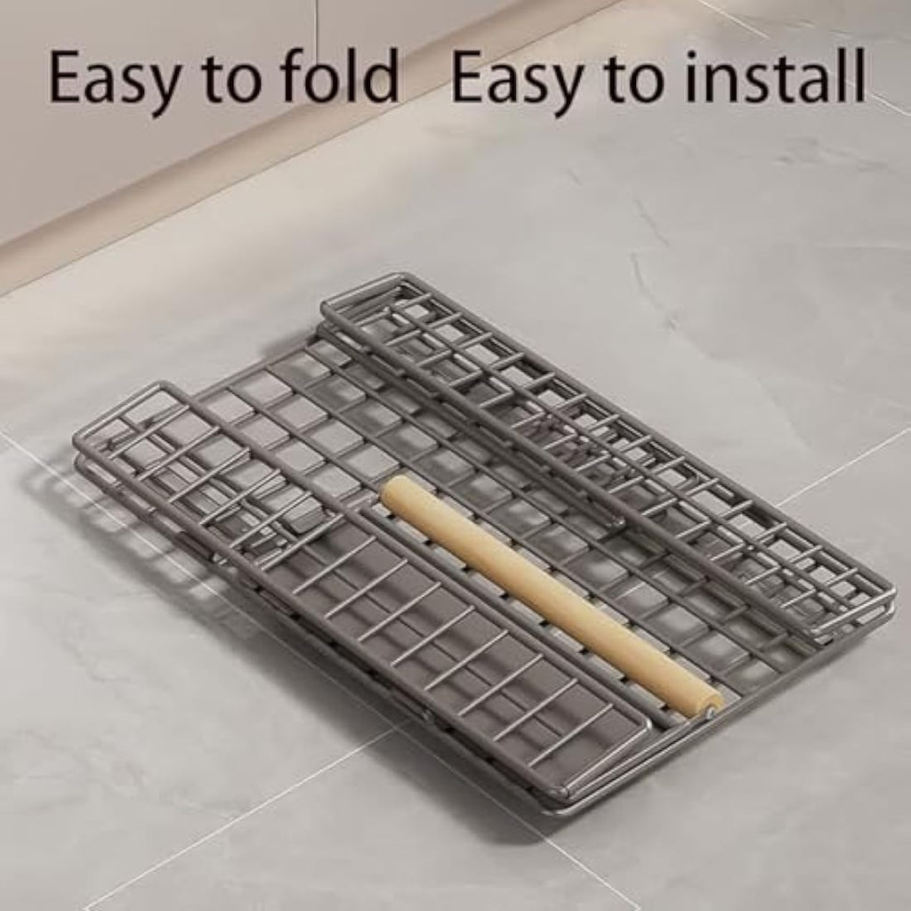 Pull Out Cabinet Organiser | No-Drill Grey Sliding Drawer