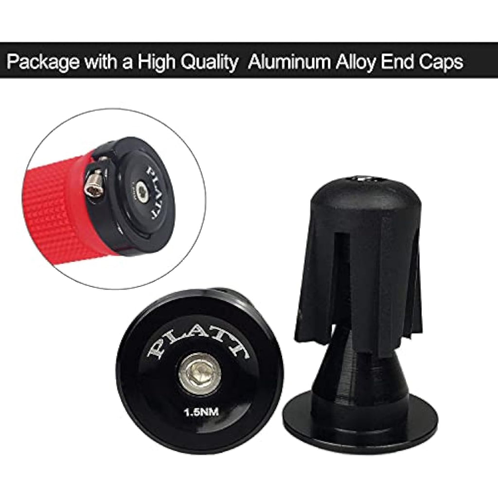 PLATT Non-Slip Rubber Bike Handlebar Grips | Aluminum Double Lock MTB BMX
